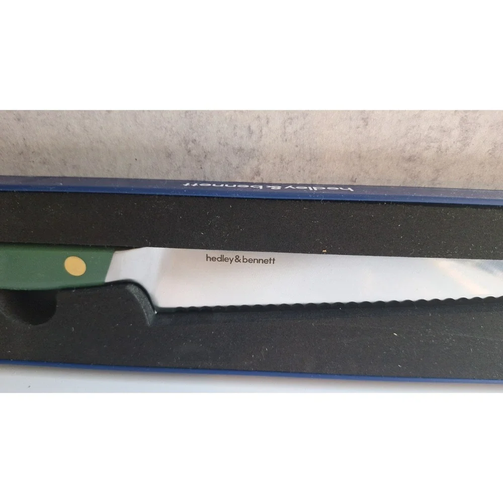 HEDLEY & BENNETT SHISO GREEN SERRATED BREAD KNIFE 9